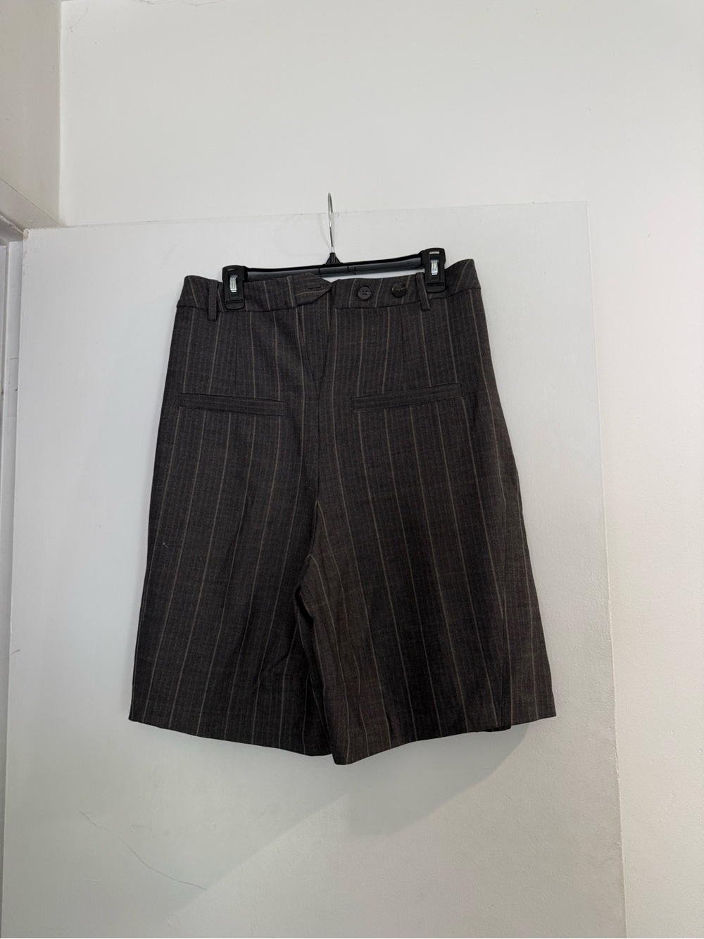 Pinstripe Dress Shorts - Charcoal Gray - Picture 2 of 4